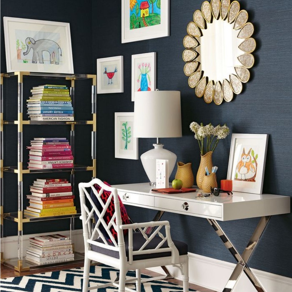 Jonathan Adler Mother-of-Pearl Petal&Brass Wall Accent Mirror. Stunner sale item - Picture 7 of 11